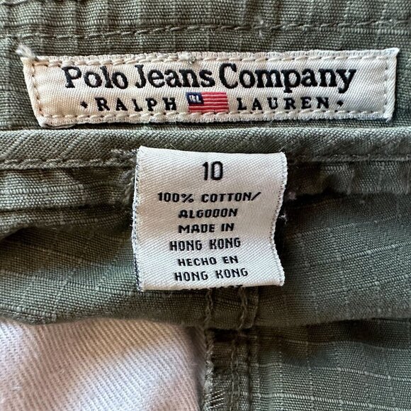 Vintage Polo Jeans Co. Ralph Lauren Green Knee Length Cargo Skirt Womens 10 - Picture 3 of 4